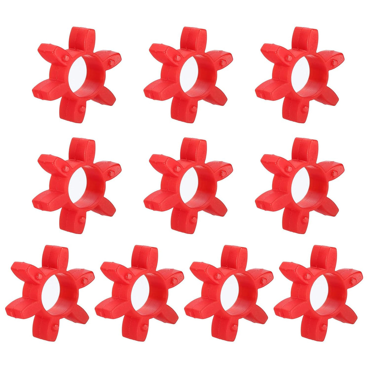 10pcs Curved Jaw 19 Coupling Insert, Urethane Flexible Jaw Coupling Center Insert for L-Jaw Couplings L-Jaw Couplers Set, Red