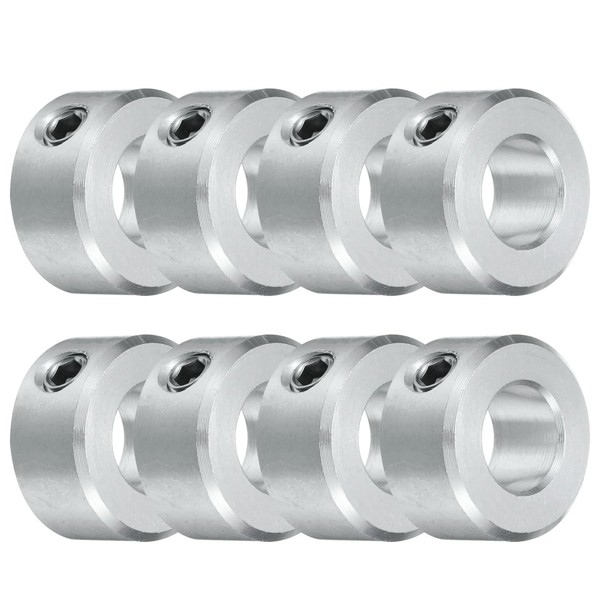 8pcs Set Screw Collars 7/16" Bore, Aluminum Shaft Collars, 7/8" OD and 7/16" Thickness, Set Screw Clamp Collar, Stop Collar for Linear Rod Shaft Guide