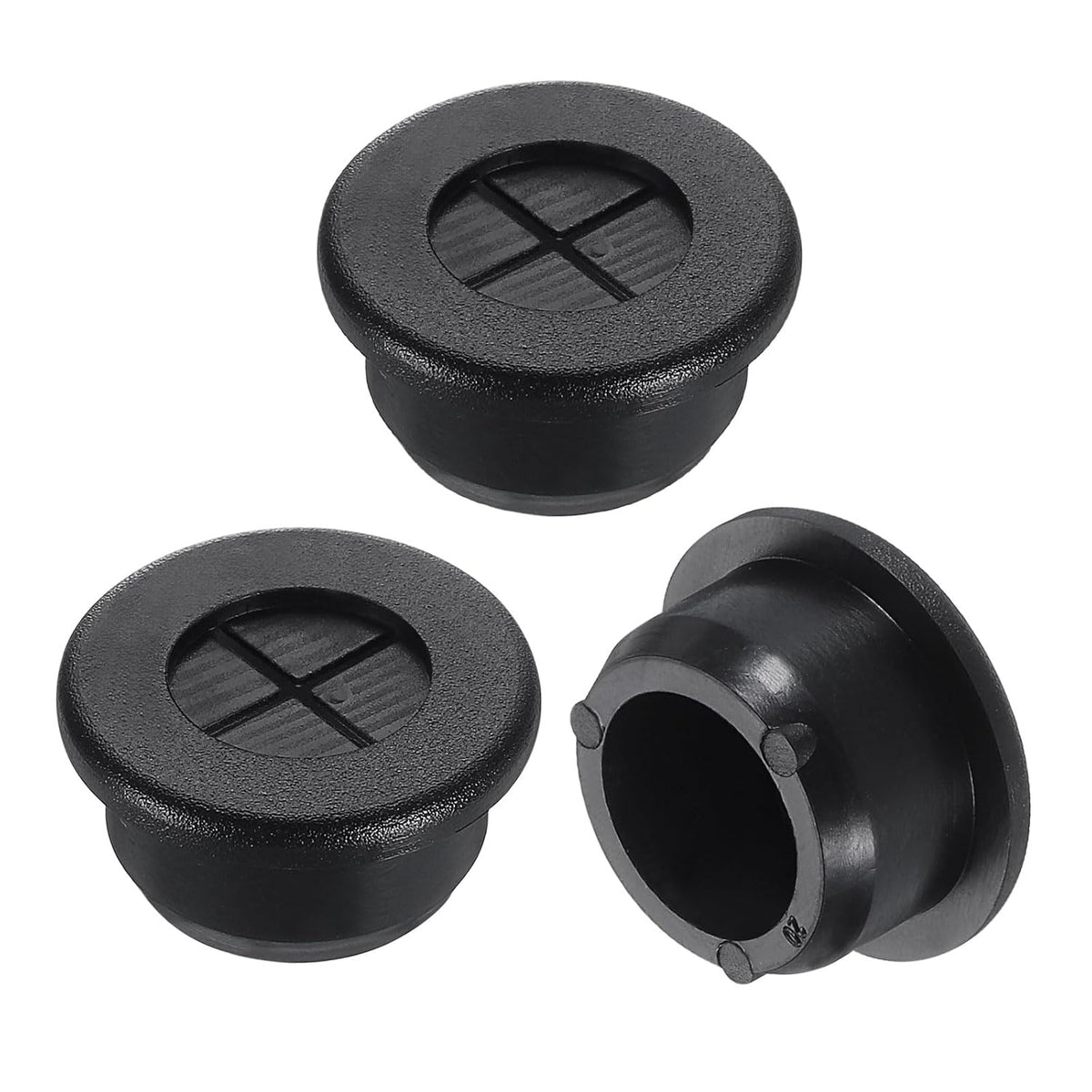 3 Pcs Cable Cord Grommet, 13/16" Inch (20mm) Desk Grommet Flexible Rubber Grommets Wire Hole Cover Pass Through for Office Computer Desk Wire Organizer, Black