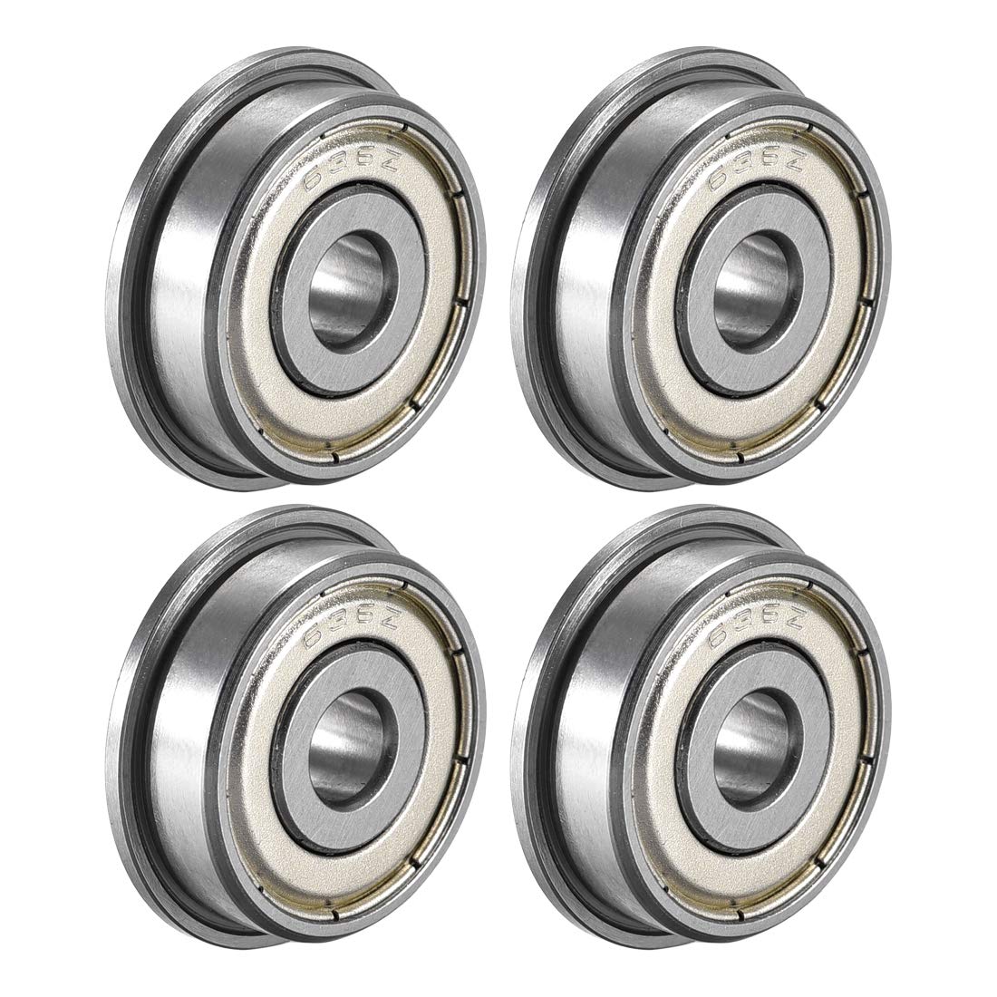 F636ZZ Flanged Ball Bearing 6x22x7mm Double Metal Shielded (GCr15) Chrome Steel Bearings 4pcs