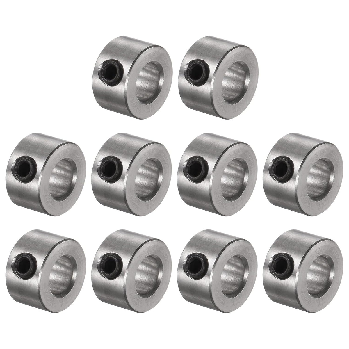 10pcs Set Screw Collars 6mm Bore Stainless Steel Shaft Collars, 12mm OD, 7mm Width, Landing Gear Stopper Wheel Collar
