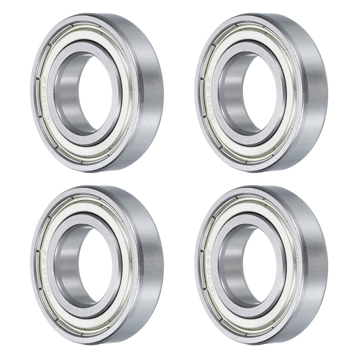 4 Pcs 16003-2Z Deep Groove Ball Bearing, 17mm x 35mm x 8mm High Carbon Chrome Steel Z3 Double Rubber Sealed Bearing (ABEC1)