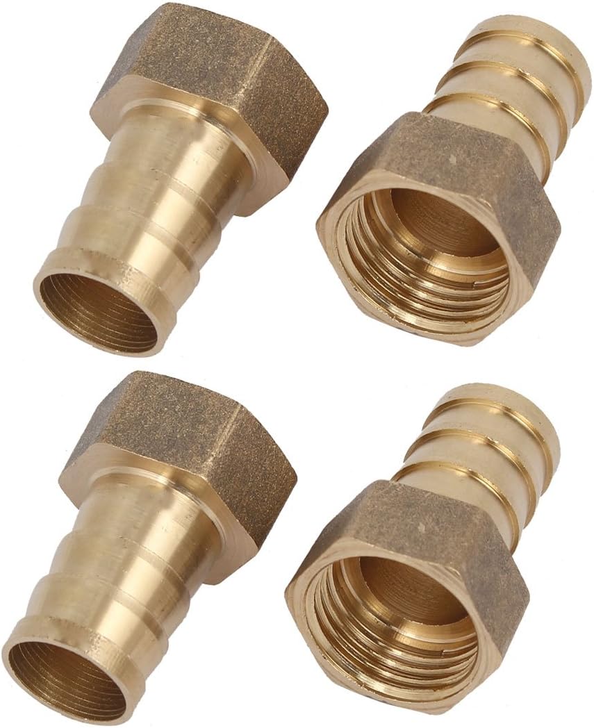 1/2BSP Female Thread 16mm Hose Barb Brass Tubing Coupler Connector Fitting 4pcs