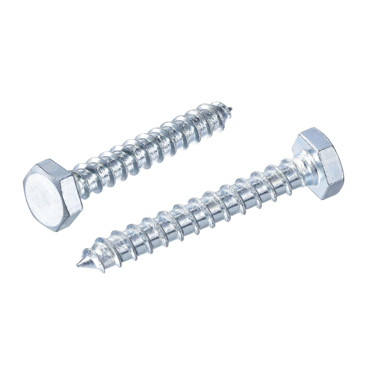 Hex Lag Screws, M10 x 60mm Carbon Steel Zinc Plated Half Thread Self-Tapping Bolts for Wood Screw 10Pcs