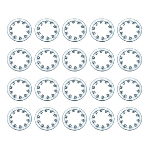 20Pcs 1/2 Internal Tooth Lock Washer, Zinc-Plated Carbon Steel Multi-Tooth Star Washer Locking Fastener, Silver Tone