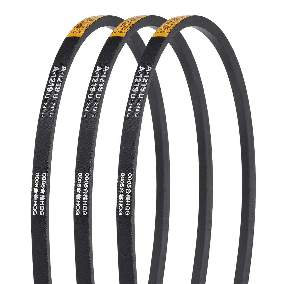 3Pcs A-1219 Rubber V-Belt, 1219mm Inner Circumference x 13mm Width x 8mm Thickness, Classic Wrapped V-Belts for Industrial Machinery Equipment