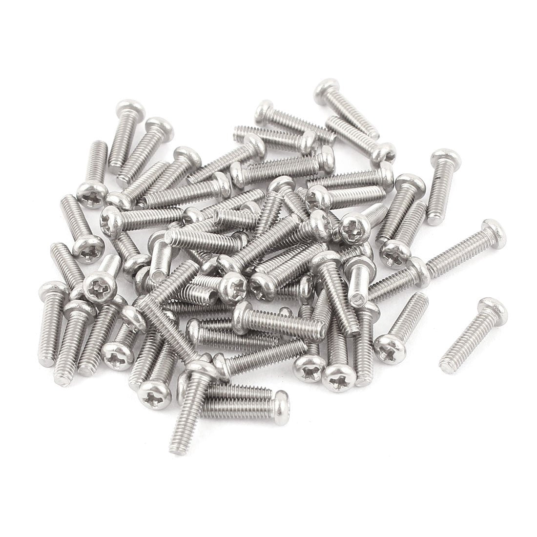 a15070200ux0002 M2.5 x 10mm 304 Stainless Steel Phillips Round Head Screws Bolt (Pack of 60)