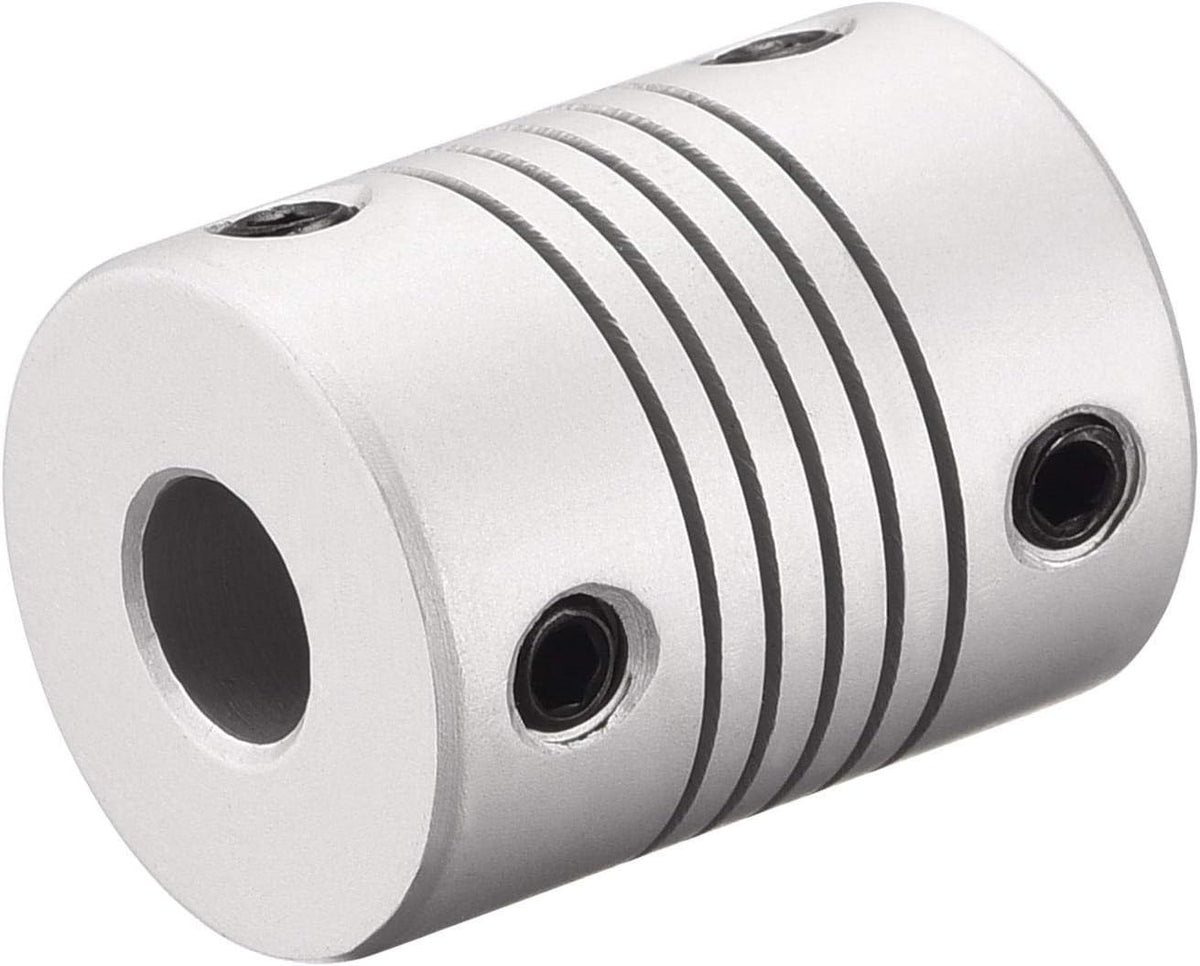 7mm to 10mm Aluminum Alloy Shaft Coupling Flexible Coupler Motor Connector Joint L25xD19 Silver