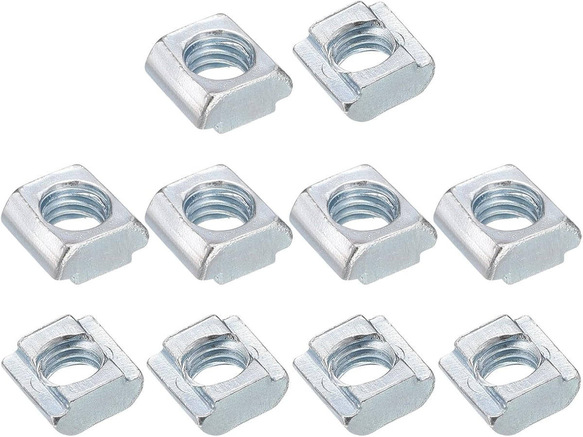 T Nuts, 50pcs - Nickel Plated Carbon Steel T Slot Bolts, 2020 Series M6 Hammer Head Fastener, Sliding T Nuts for Aluminum Extrusion Profile (Silver)