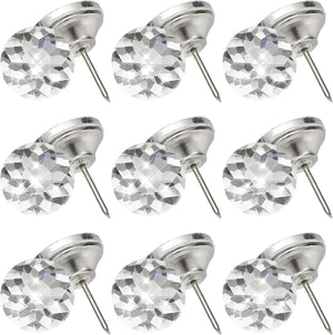 25 Pcs Crystal Upholstery Tacks 25mm Diamond Upholstery Nails for Sofa Furniture Bed Headboard Tufting Wall Decoration DIY Crafts (Cubic)