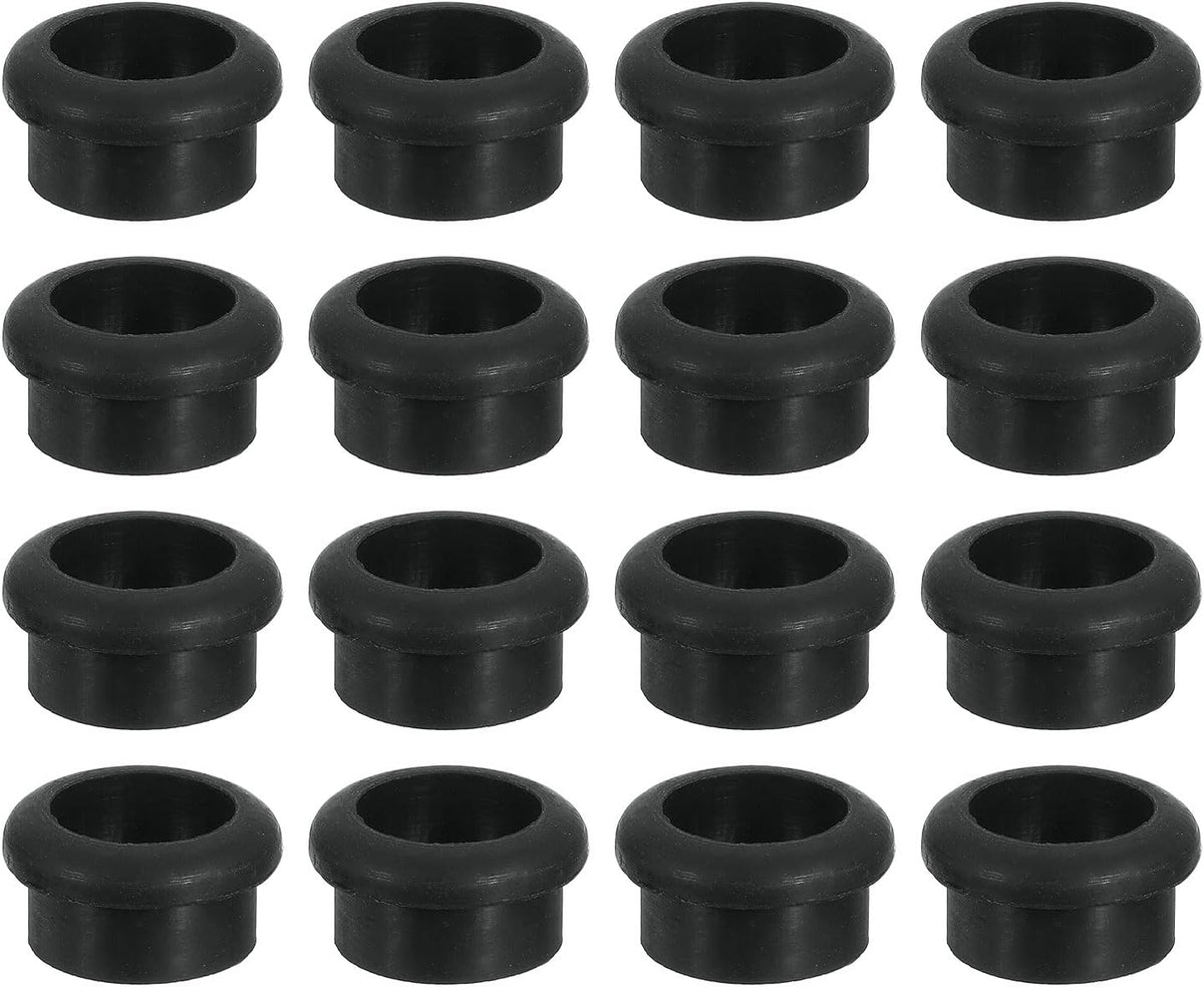 T Type Rubber Grommet, 16 Pcs 19mm Mount Dia, Round Grommets Firewall Plug Grommets Hole Plug for Wire Cable Plug Plumbing, Black