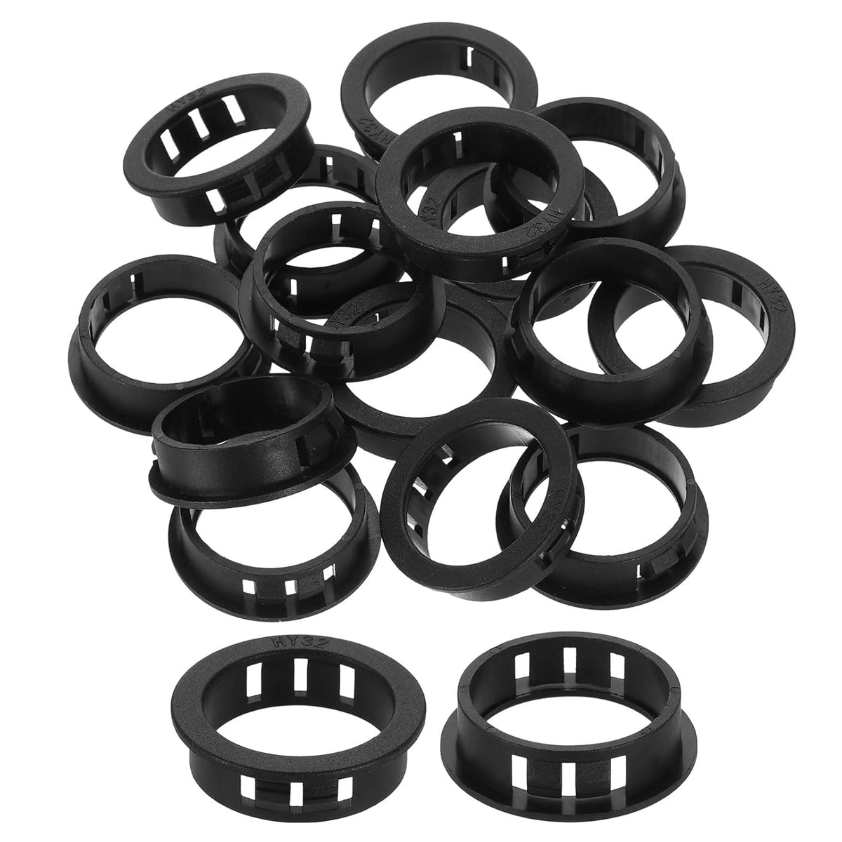 30Pcs Round Cable Snap Bushing Grommets, 1-1/4"(32mm) Black Snap in Cable Grommet Protector for Locking Tube Hose Wire Cord