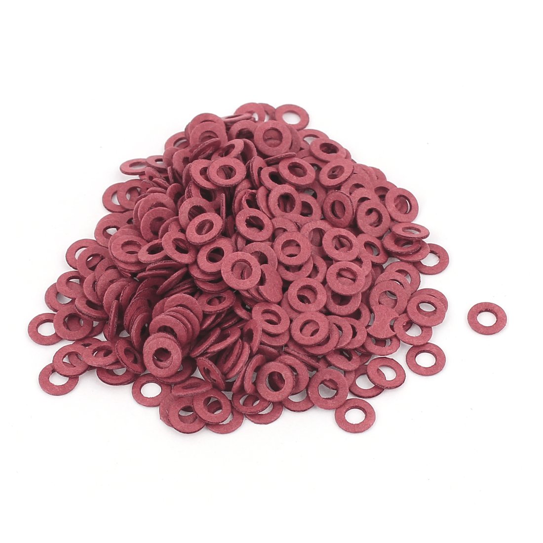 Fiber Flat Insulating Washer 2.5mmx5.5mmx0.5mm 500Pcs Red for Screws