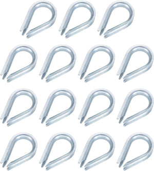 15Pcs Wire Rope Thimble, 3/8" M10 Carbon Steel Thimble for 3/8" Diameter Wire Rope, Marine Rigging, Boat, Fishing, Construction, Industrial Applications