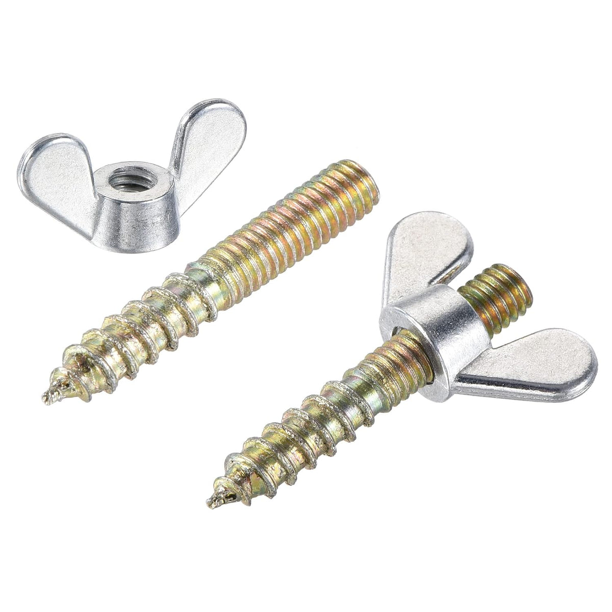 20pcs M4x25mm Hanger Bolt, 10pcs M4 Wing Nuts for Furniture