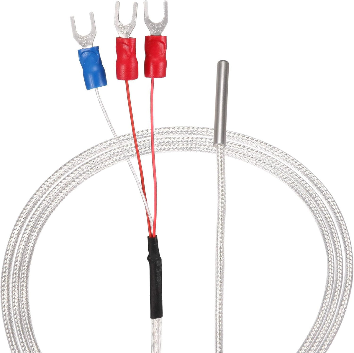 PT100 RTD Temperature Sensor Probe 3 Wires Cable Thermocouple Stainless Steel 50cm(1.64ft) (Temperature Rang: -50 to 200C)