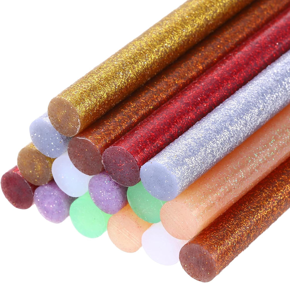 Mini Hot Glue Gun Sticks 8-inchx0.43-inch High Sticky Hot Glue Sticks, Glitter 8 Colors 16pcs