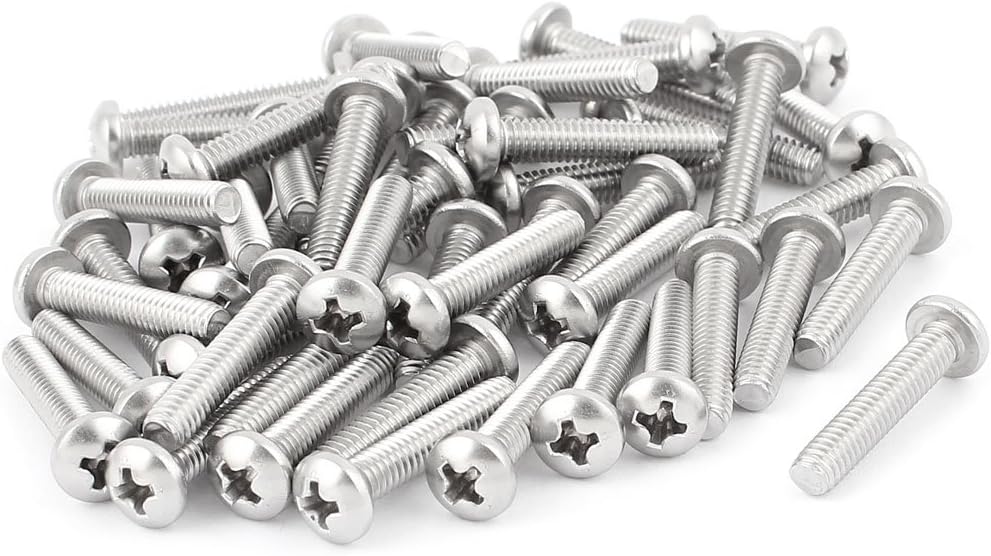 25mm Long M4 x 22mm Phillips Head Machine Screws 50 Pcs