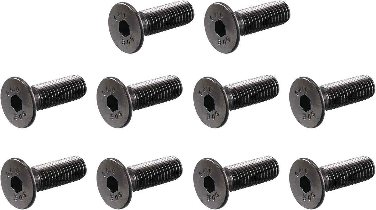 M5 x 16mm Metric Hex Socket Countersunk Head Screw Bolts Black 50PCS