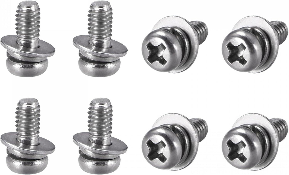 M4x10mm 10pcs, M4x8mm 10pcs, Stainless Steel Phillips Pan Head Machine Screws Bolts Combine with Spring Washer and Plain Washers