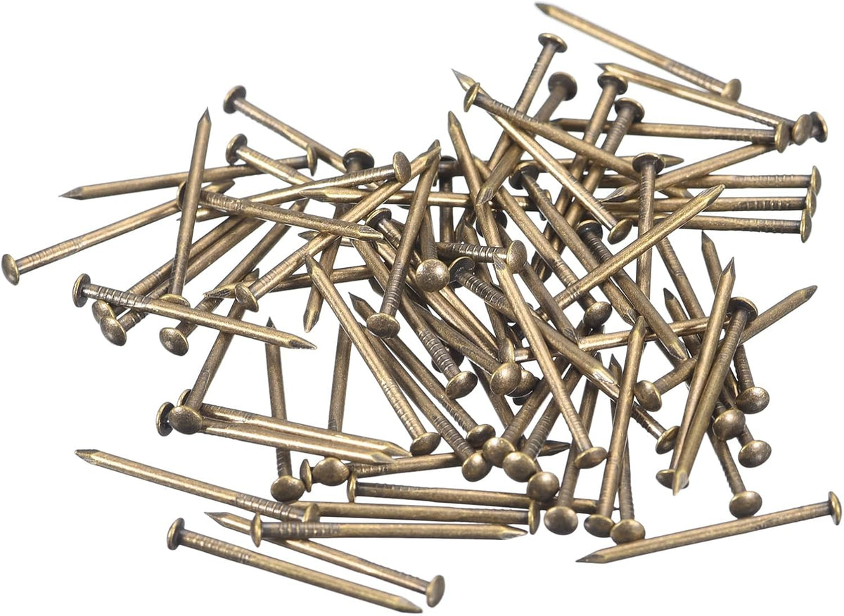 160 Pcs Small Tiny Nails 1.2mmx20mm(DxL) Tiny Brass Nails Hardware Nails Small Nail for Wooden DIY Decorative Boxes Household Accessories, Bronze Tone
