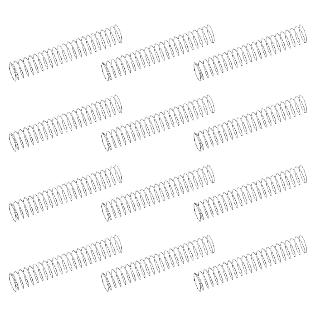 50Pcs 304 Stainless Steel Compression Springs, 0.4mm x 9mm x 50mm Small & Tiny Pen Spring for Home Repair & DIY, Workshop & Industrial Use, (Silver Tone)