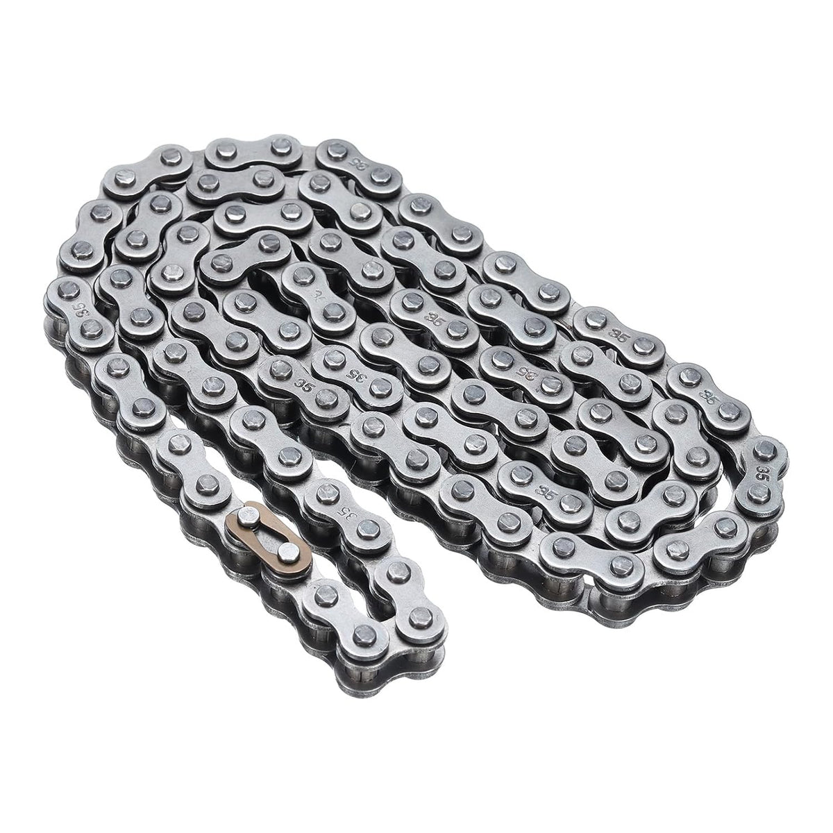#35/ DIN/ISO 06C Roller Chain 4 Feet 3/8" Pitch Carbon Steel Roller Chains for Go-Karts, Bicycles, 128 Links