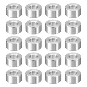 20Pcs Aluminum Spacer 3/4" OD x 3/8" ID x 3/8" Length Screw Standoff Bushing Plain Finish Unthreaded Round Metal Spacer for Screws Bolts and Rods, Silver