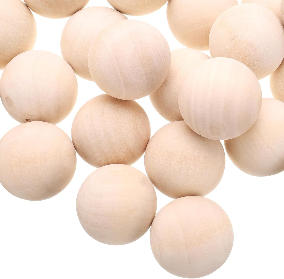 50pcs Round Wood Balls 30mm Diameter Unfinished Solid Wooden Beads, Small Natural Craft Balls for DIY Craft Projects Art Ornaments