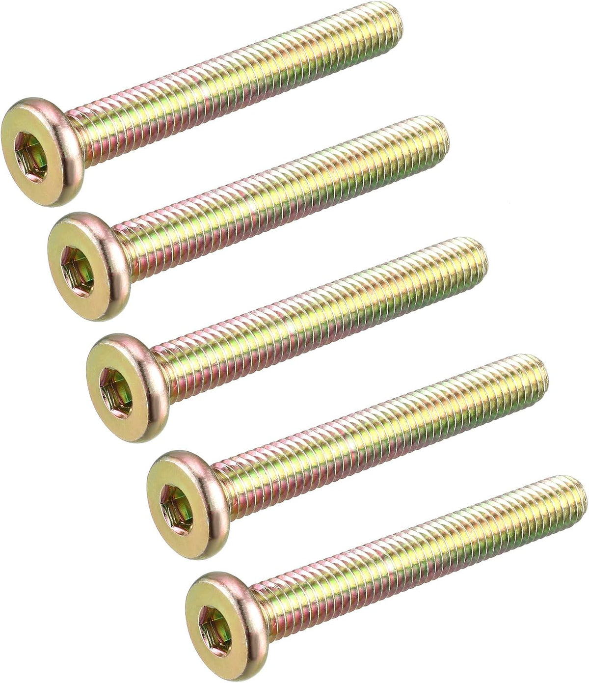 M6 x 45mm Threaded 1mm Pitch Hex Socket Head Cap Screws Bolts 5 Pcs