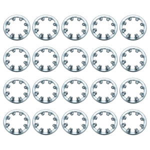 50Pcs 1/4 Internal Tooth Lock Washer, Zinc-Plated Carbon Steel Multi-Tooth Star Washer Locking Fastener, Silver Tone