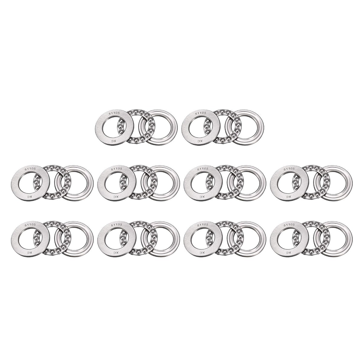 51105 Miniature Thrust Ball Bearing 25mm x 42mm x 11mm Chrome Steel with Washer 10pcs