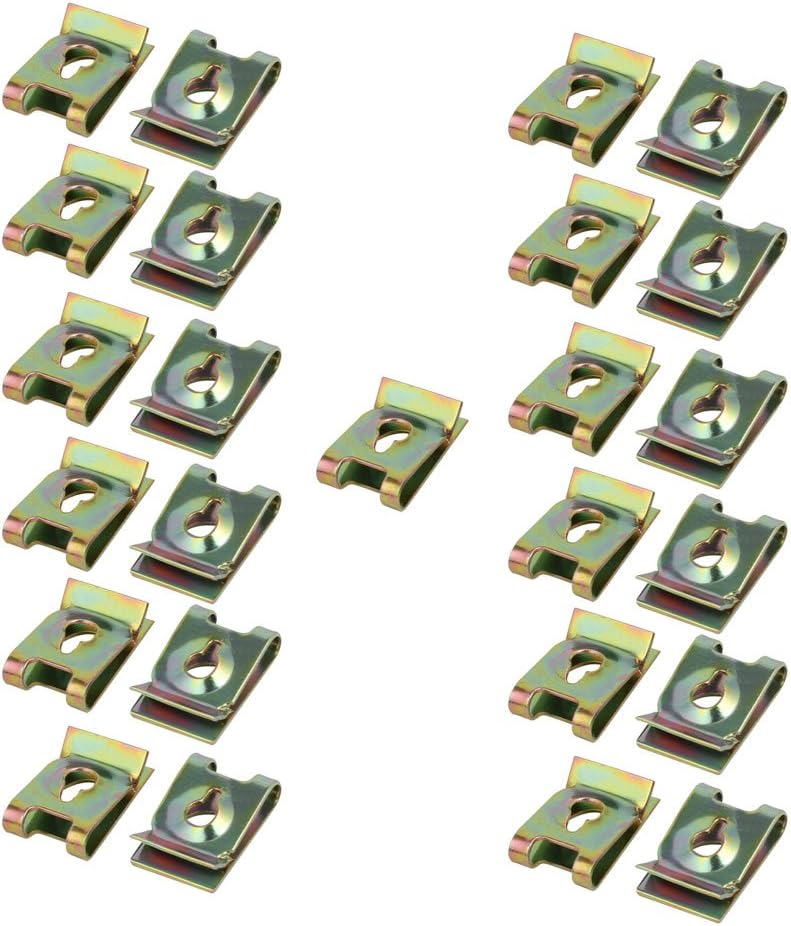 25pcs 65Mn Steel Speed Fastener U Nut Brass Tone for M5 Screw Bolt
