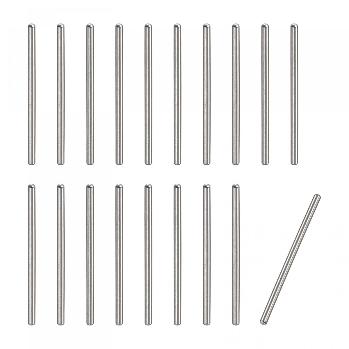 1x20mm Dowel Pins, 100pcs 304 Stainless Steel Round Head Flat Chamfered End Dowel Pin Bunk Bed Pins Shelf Pegs Support Shelves Fasten Elements