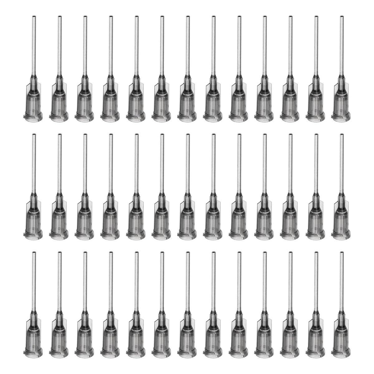 Industrial Blunt Tip Needle 16G 1 Inch Length with Luer Lock Screw Interface Connector, Dispensing Needle for Liquid Glue Gun, 40 Pcs (Gray)