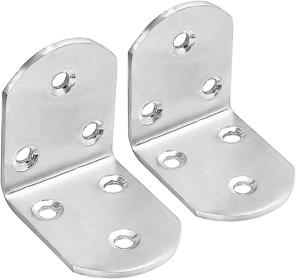 Stainless Steel Shelves Corner Brace 50mmx50mmx38mm, Joint L Shape Right Angle Corner Fastener Joints Support Bracket, Pack of 2