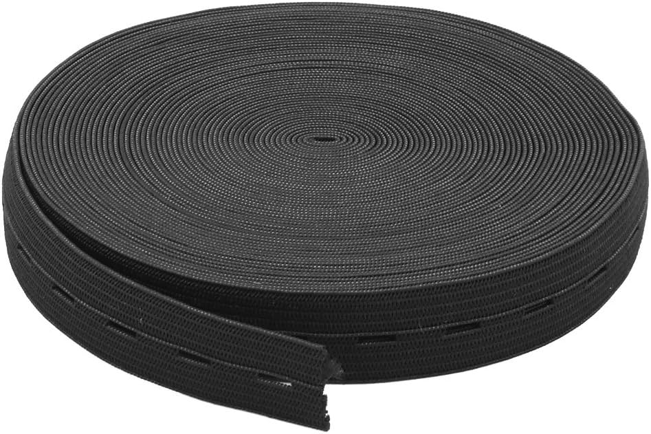 LinkMejor Polyester Tailoring Sewing Stretchy Braided Elastic Band Rope 10.94 Yards Black