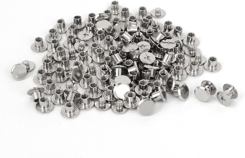 Screw Post Female 5x5mm Belt Buckle Binding Bolts Leather Fastener 100 Sets
