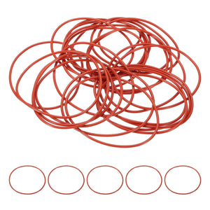 25Pcs AS568 AS-037 Silicone O-Ring, 70A Durometer, 2-1/2" ID, 2-5/8" OD, 1/16" Width Sealing Gasket for Automotive Machine Pipe Valves, -40°C-200°C, Red