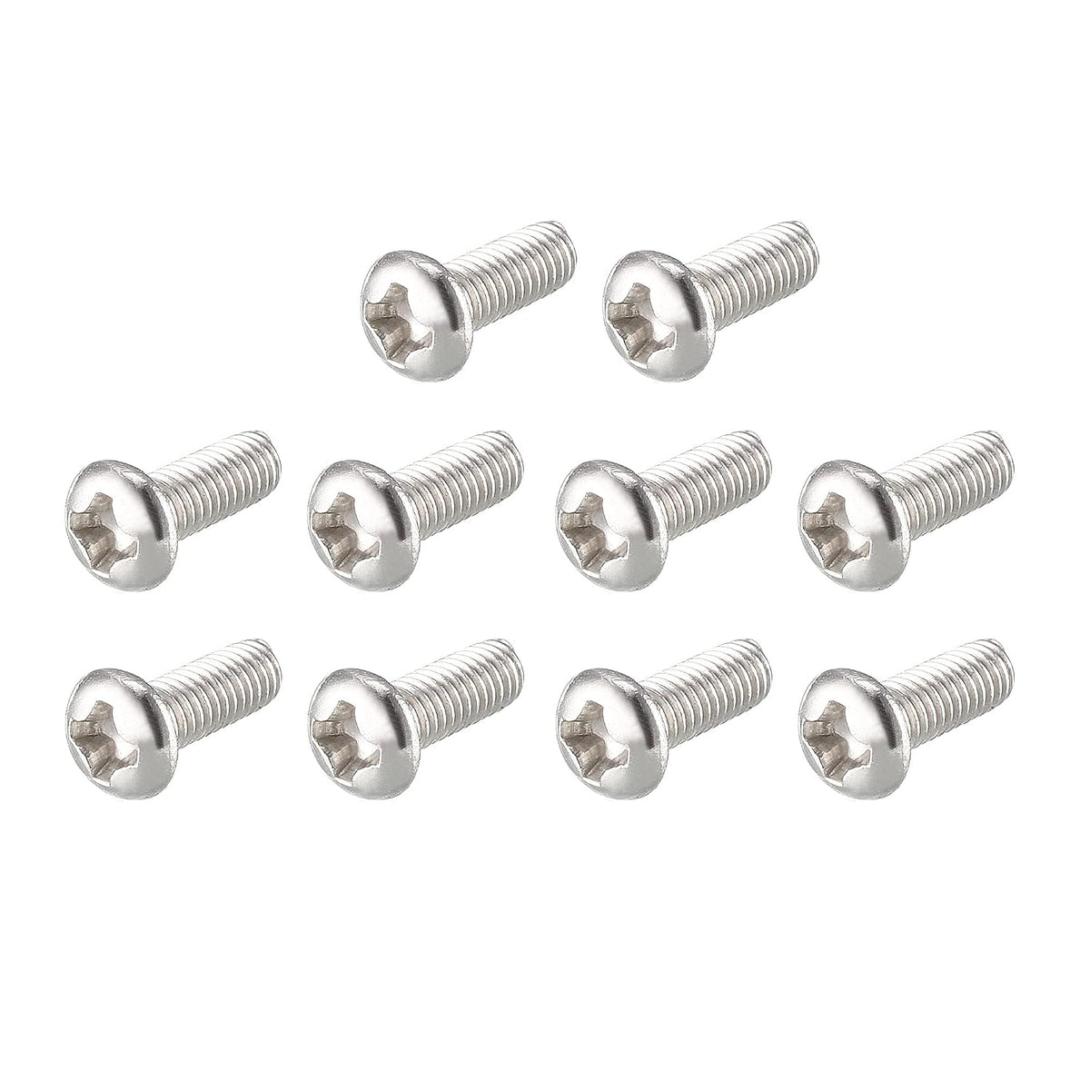 M3x8mm Stainless Steel Phillips Round Pan Head Machine Screws (Pack of 100)