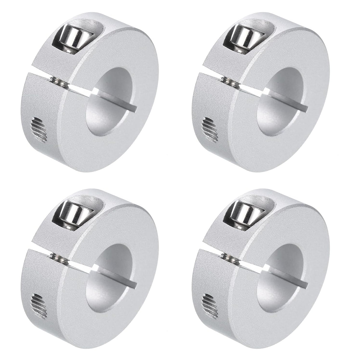 8pcs Single Split Clamp-On Shaft Collar 16mm Bore One-Piece Clamping Collar, 35mm OD, 12mm Thickness, Aluminum Alloy Set Screw Split Collar Clamp