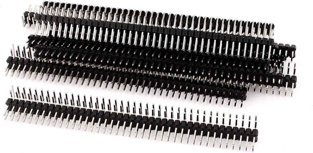 10PCS 40Pin 2.54mm Dual Row Right Angle PCB Male Pin Header Strip