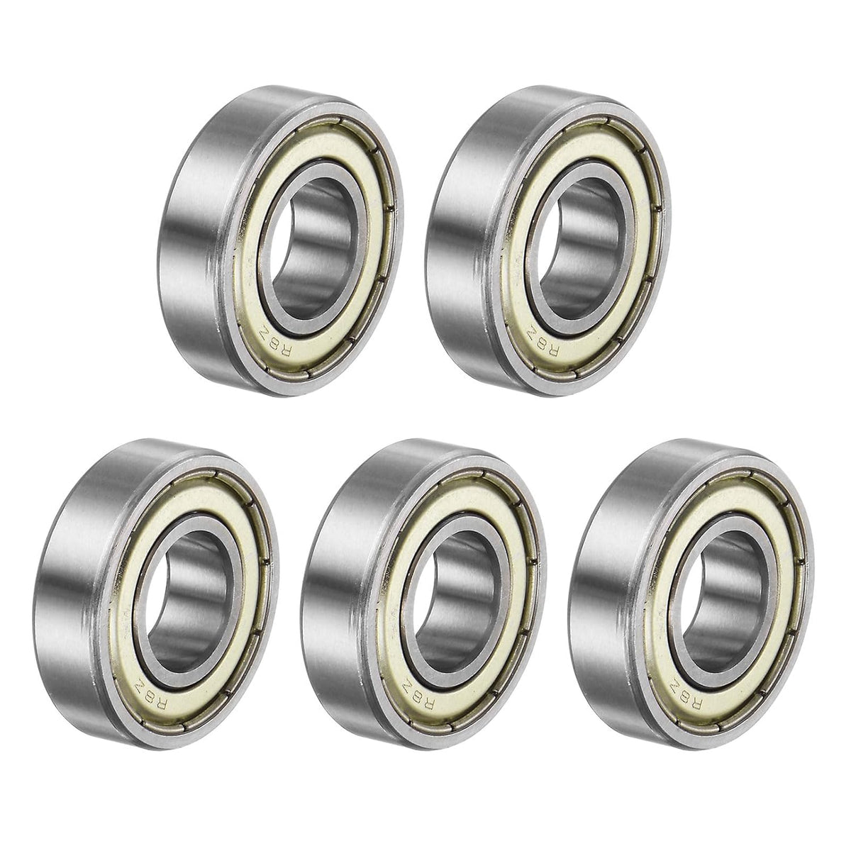 R8ZZ Deep Groove Ball Bearing, 5pcs 1/2" x 1 1/8" x 5/16" Chrome Steel P0 Double Steel Shielded Bearing