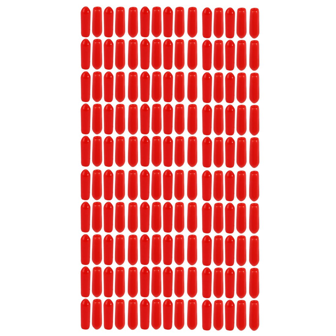 150pcs 3mm Inner Dia PVC Flexible Vinyl Cap Screw Thread Protector Cover Red