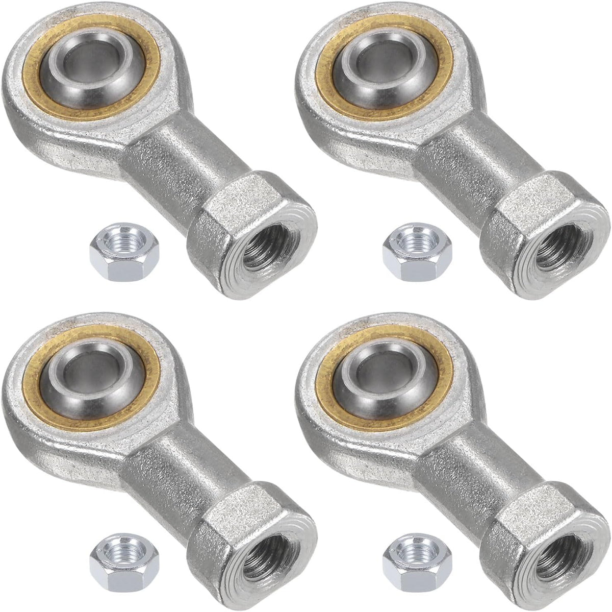 4pcs SI6T/K 6mm Rod End Bearing M6x1.0 Female Left Hand Thread, Cast Iron Rod End Joints with Jam Nut