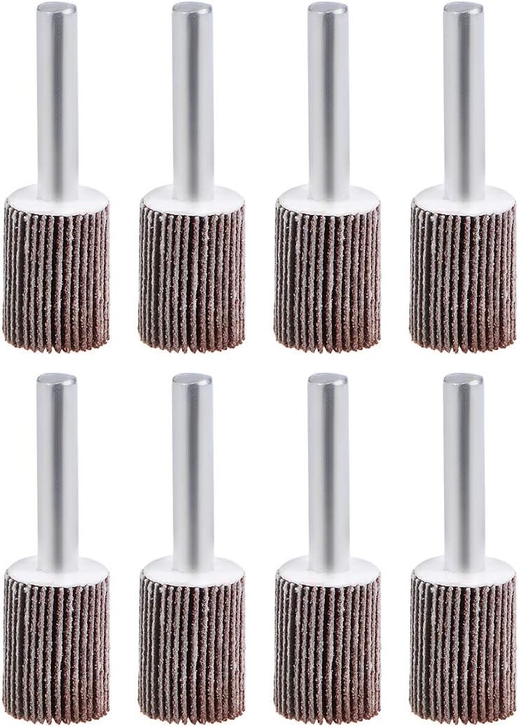 0.63-inch Flap Wheel 80 Grits 1/4-inch Shank Sanding Disc Abrasive Wheel 8 Pcs