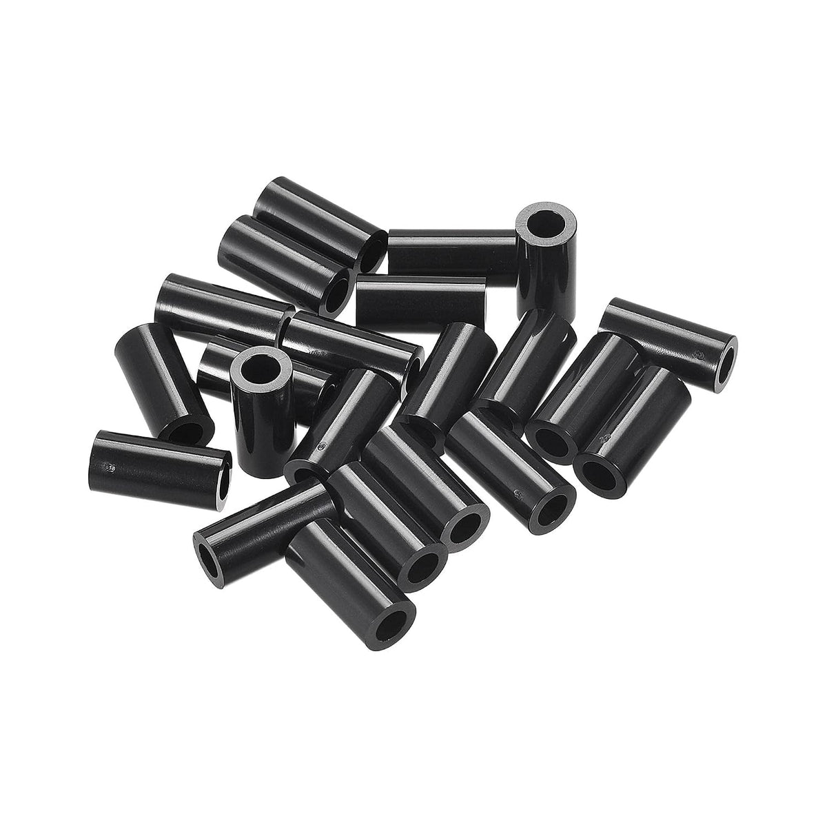 ABS Round Spacer Washer ID 4.2mm OD 7mm L 15mm Plastic Standoff for 3D Printer TV Wall Mounting Electrical Outlet, Black, 200Pcs