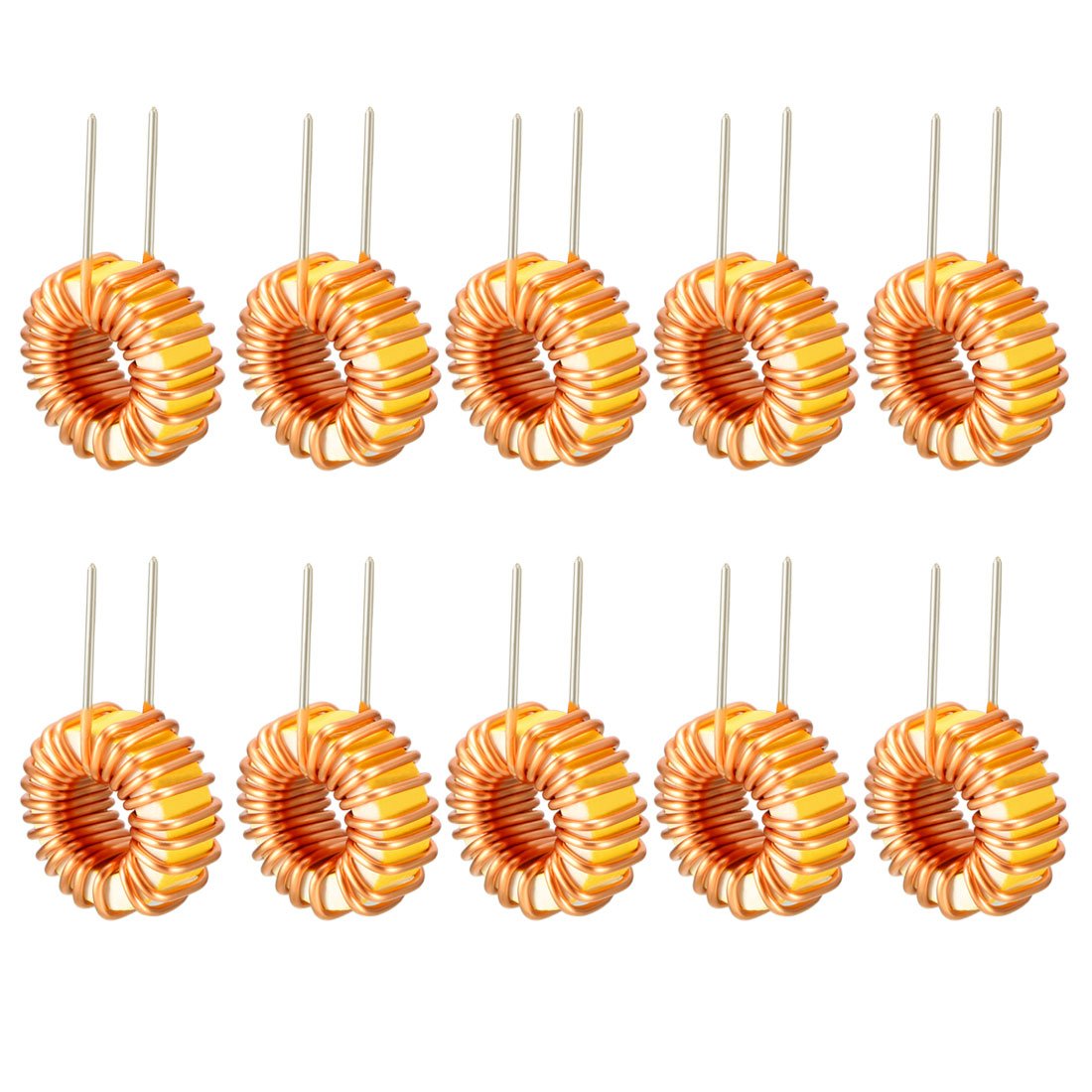 10Pcs Vertical Toroid Magnetic Inductor Monolayer Wire Wind Wound 22uH 5A Inductance Coil