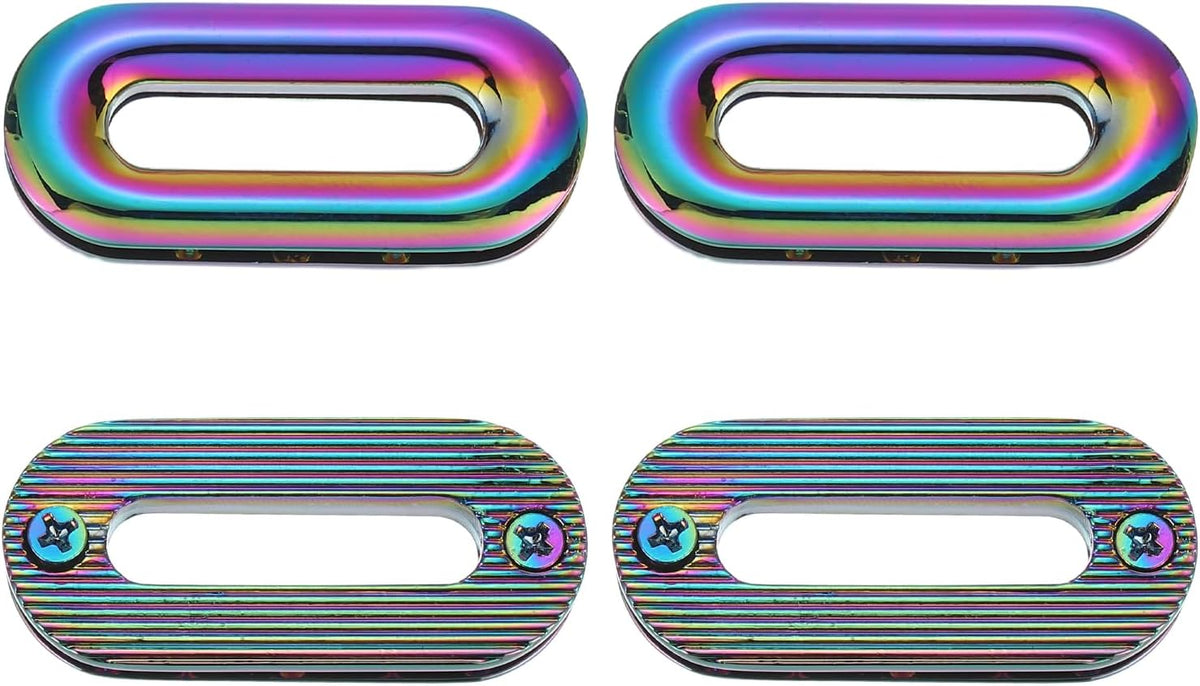 4Pcs Screw Together Grommets, 1 Inch Alloy Screw-in Oval Eyelets Grommets Bag Loop Curtain Grommets for DIY Sewing Clothes Leather Handbag Replacement, Colorful