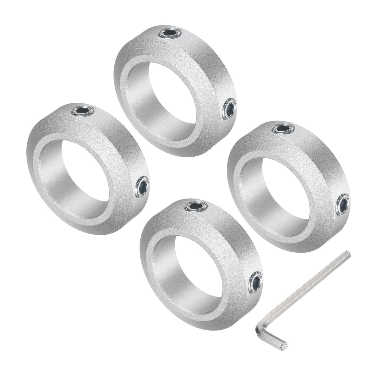 Set Screw Shaft Collar for 22mm Shaft, 4pcs Clamping Collars 35mm OD, 10mm Thickness, Aluminum Alloy Clamp-On Collar with M6 Set Screws and a Wrench